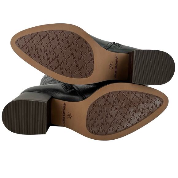 Johnston & Murphy Black Leather Knee-High Boots – Sleek Toe, V-Cut, Size 7M - Picture 7 of 13